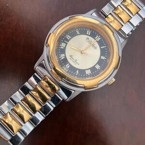 Ladies Lucien Piccard Rare Vintage 30mm Gold & Silver Watch
